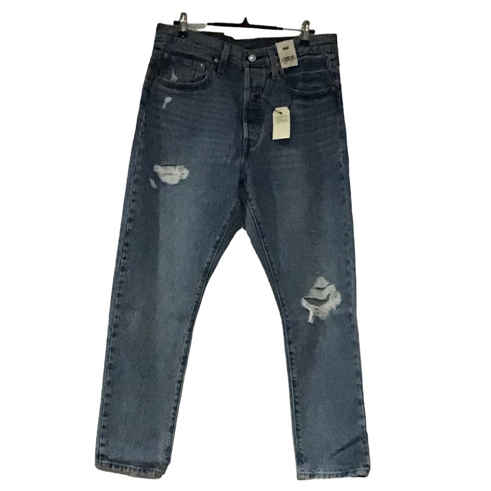 Levis 501 Women's 31 x 28 Blue High Rise Distressed  Skinny Jeans Size‎